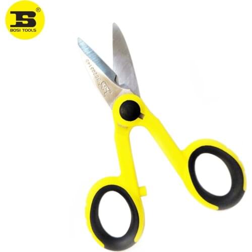 BOSI 5.5" Kevlar Cisaille Shears Fiber Pigtail Jumper Scissors Cutting Tool For Optical Fiber Aramid Fiber