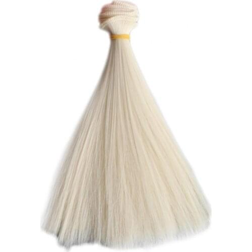 80%Hot Sale15cm Long Doll Wig High Temperature Fiber Doll Wig Straight Synthetic Fiber Wig Hair Extension For BJD Doll Accessory