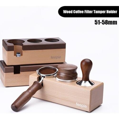 51/54/58mm Walnut Wood Coffee Filter Tamper Holder Espresso Tamper Mat Stand Coffee Maker Support Base Rack Coffee Accessories