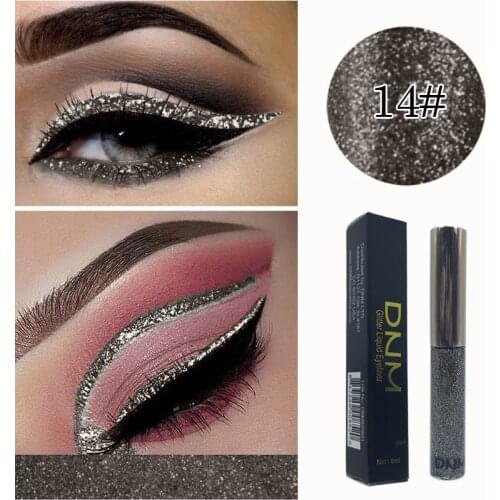 DNM 16 Color Eyeliner Pearl Bright Shining Pearlescent Color Waterproof Not Blooming Fast Dry Sequins Strobe Diamond TSLM1