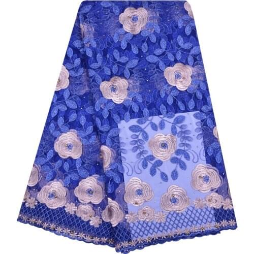 Latest Style Net French Lace Material High Quality French Net African Lace Fabric With Stone Nigerian Wedding African Lace 1143