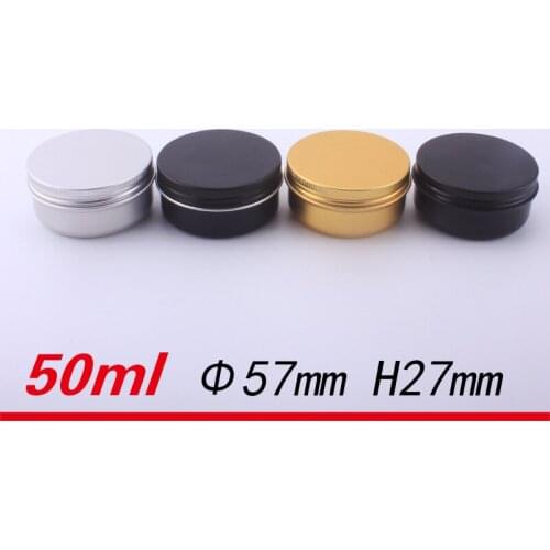 Empty cans and lids 50ml salve containers 50g metal container with lid 1.7oz gold black ointment jars aluminum small cosmetic