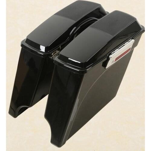 Motorcycle 5" Stretched Extended Saddlebags Speaker Lid For Harley Touring Road King Road Glide Electra Glide 1993-2013