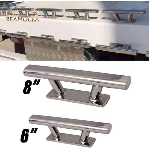 Reamocea 316 Stainless Steel Mooring Cleat Yacht Bollard Corrosion Resistance 8" 6" For Marine Yacht Truck RV Boat Accessories
