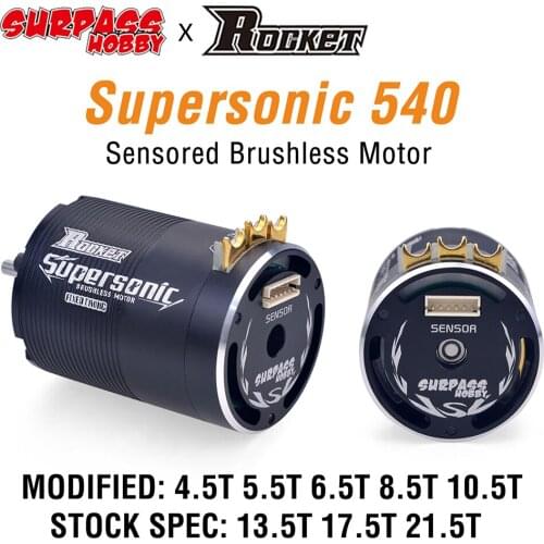 Rocket Supersonic 540 4.5T 5.5T 6.5T 8.5T 10.5T 13.5T 17.5T 21.5T Sensored Brushless Fixed Timing Motor for 1/10 RC Drift Car