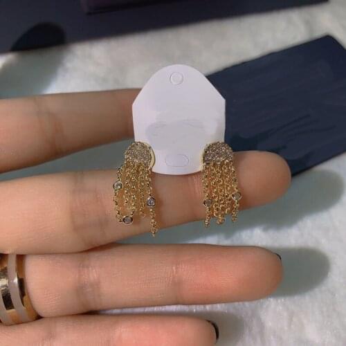 UMGODLY Fashion Yellow Gold Color Small Blue Lucky Fish Earrings Pave Zircon Stones Women Brand Jewelry Gift