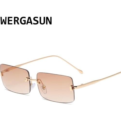 WERGASUN Vintage Rectangle Sunglasses Women Square Sun Glasses Summer Style Female Eyewear UV400