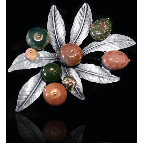 Muylinda Big Stone Vintage Natural Brooches for Women Large Flower Brooch Suit Dress Pin Fashion Jewelry Party Pins Accessories