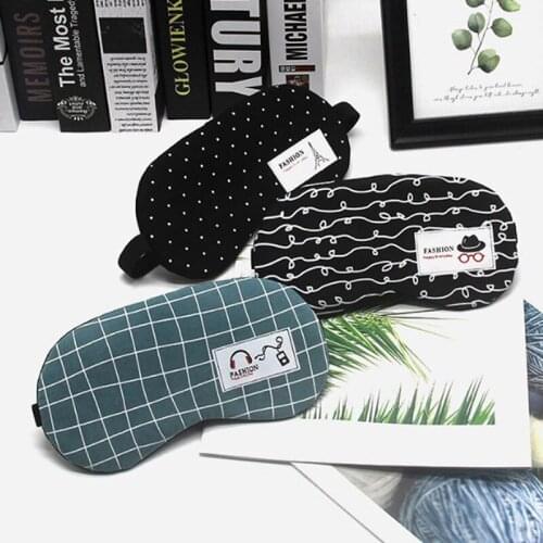 1PC Soft Eye Sleep Mask Eyepatch Striped Cotton Eye Cover Travel Relaxing Sleeping Aid Blindfold Cartoon Sleeping Mask Eyepatch
