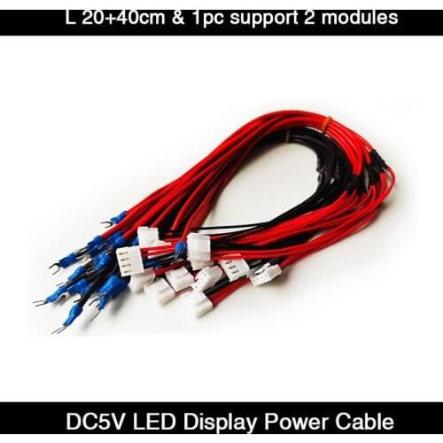 HD 10pcs/Lot 1 to 2 DC5V 4Pin Copper for Outdoor Modules Power Cable Wire 2.5mm² / Full Color LED Screen Accessories