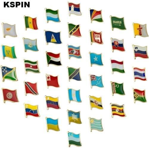 10Pcs Various Natinal Lapel Pins Flag Lapel Pins Country Flag Badge Flag Badge Brooch