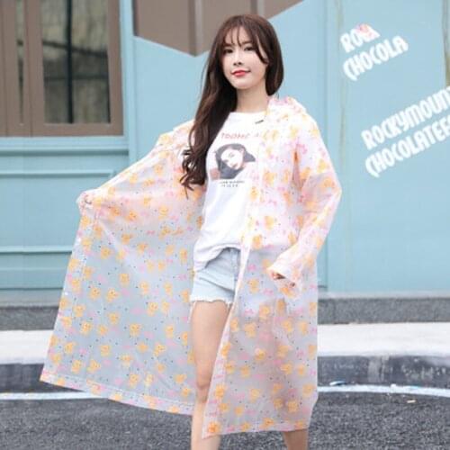 2020 Fashion Ladies Men Transparent Raincoat Portable Outdoor Travel Raincoat Waterproof Camping Hooded One Piece Rain Poncho