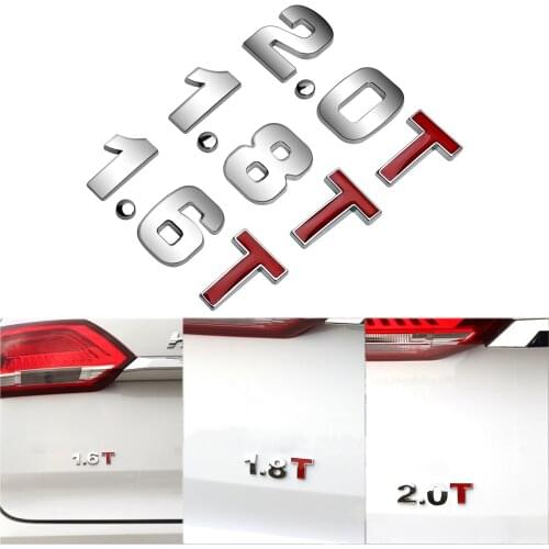 3D Metal 1.6T 1.8T 2.0T Logo Car Trunk Sticker Emblem Badge for Mazda KIA Renault Forte Ceed Cerato RIO Optima Venga Accessories