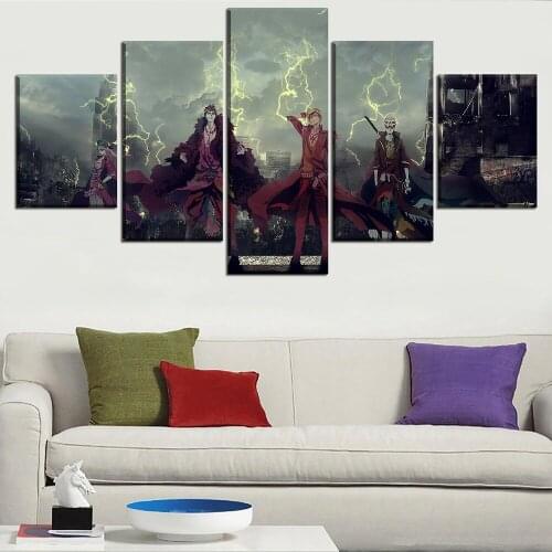 5 Piece Canvas Art Anime Poster Painting Wall Modular Picture Panels Character Printing Type Modern Home Decor Living Room