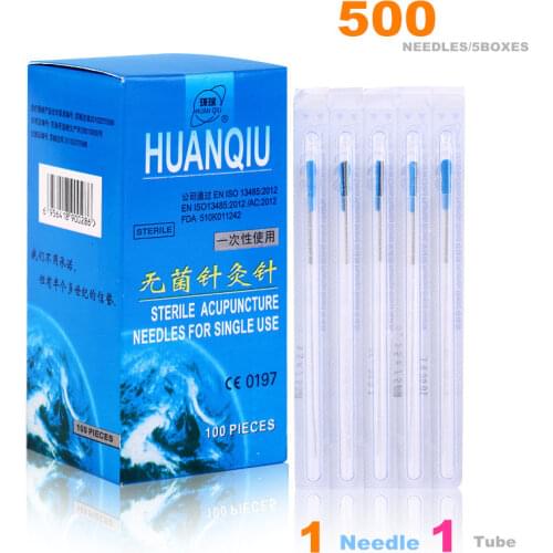 500pieces Acupuncture Needle Disposable Needle Sterile Acupuncture Needle With Tube One Needle With One Guide Tube