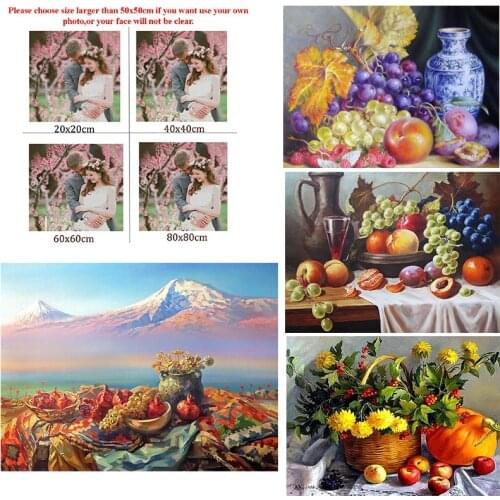 5D Diy Diamond Painting Flower Grape Fruit Square Diamond Round Diamond Full Diamond Custom Cross Stitc Mosaic Home Decora