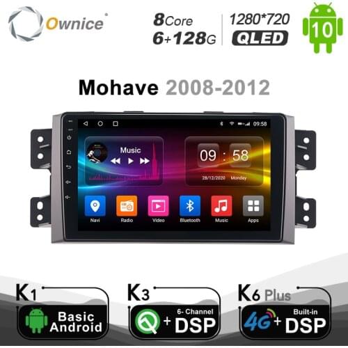 6G+128G Ownice Android 10.0 for Kia Mohave 2008 - 2012 Car autoradio Multimedia Video Audio GPS Radio Player Head Unit 1280*720