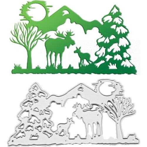 9.7*5.7cm Christmas Tree Animal Deer Frames Metal Cutting Dies Stencils Die Cut For DIY Scrapbooking Album Paper Card Tool