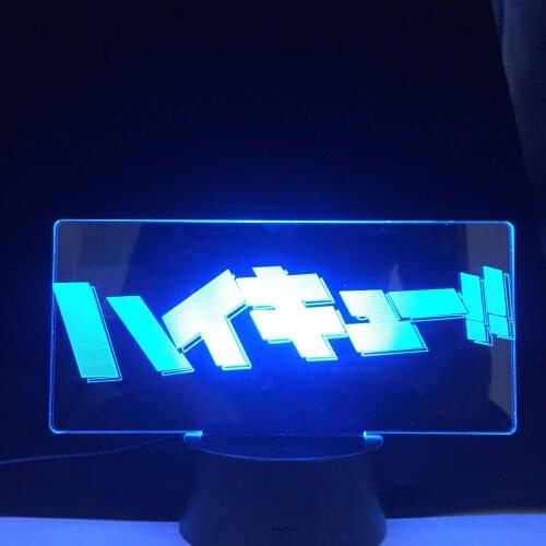 Haikyuu Logo Anime Lamp Anime Lamp Decor Night 3D Nightlights 16 Remote Colors Changing Lampara Led For Bedroom Decor Dropship