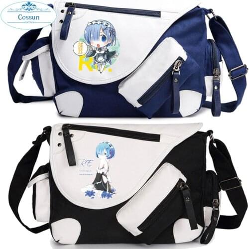 Anime Rem Backpack Re:Life in a Different World From Zero School Bag Re:zero Crossbody Bag Subaru Natsuki Emilia Canvas Bag
