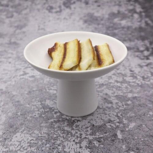 White tall dim sum dish new Chinese creative dish dessert dish hotel club ceramic tableware dish dish