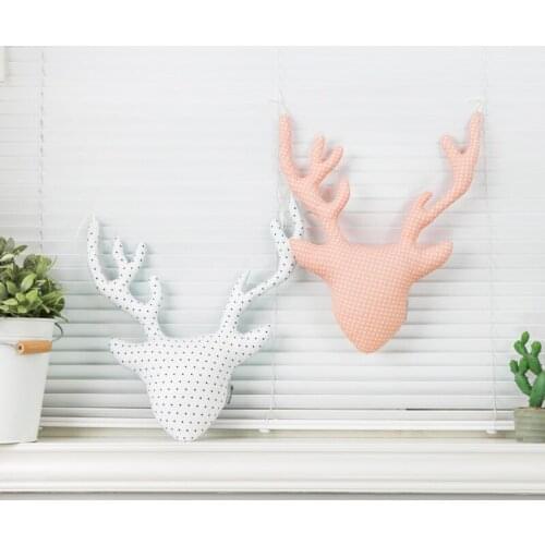 Baby Pillow Cotton Cartoon Deer Head Newborn Toy Doll Pillow Baby Photography Props Baby Room Wall Hanging Decor Christmas Gift