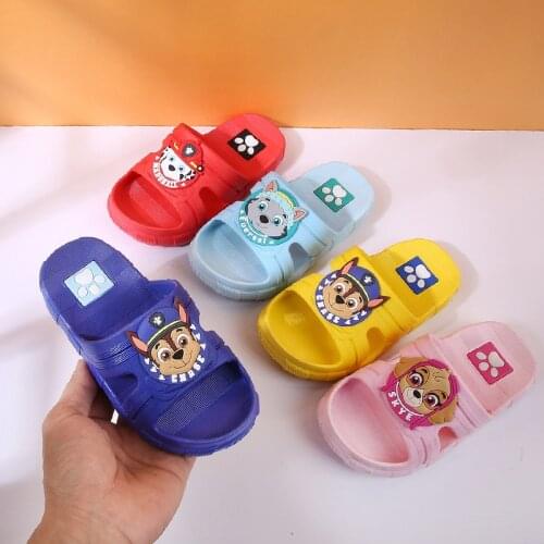 New Genuine Paw Patrol Children Shoes Boys Slippers Summer Cartoon Indoor Anti-skid Slipper Chase Skye Toys Gift For Girls