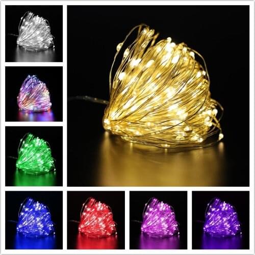 Fairy Lights USB Garland on Batteries 10m LED String Lights Christmas Decorations for Home Outdoor Wedding Party Decorations
