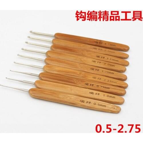Knitting tool knitting needle crochet hook carbonized bamboo handle crochet hook stainless steel crochet hook