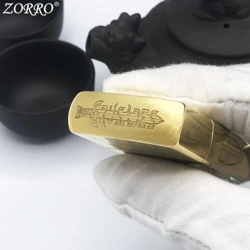 Zorro Kerosene Lighter Pure Copper Brass Classic Pattern Handicraft Gasoline Oil Lighter Collection Gift