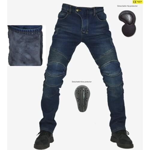 2020 hot models motorcycle riding jeans locomotive fall and winter windproof warm stretch plus cashmere pants men