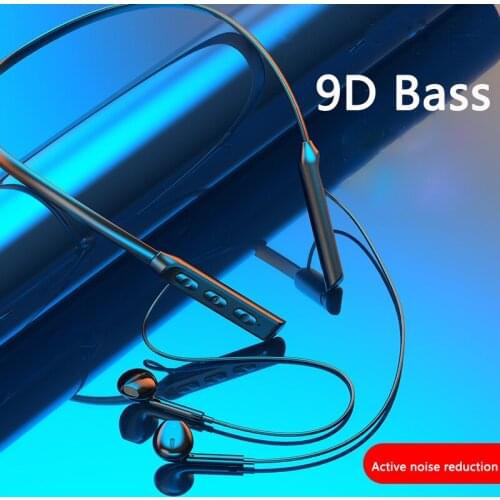 5.0 Bluetooth Earphone Sports Neckband Wireless earphones Stereo Earbuds Music Metal Headphones With Mic For All Phones