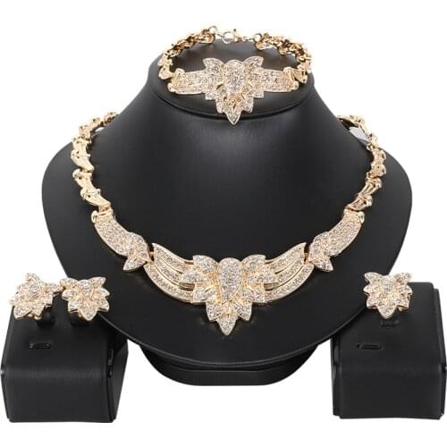 NEW 4SETS Hot sale dubai gold plat High quality Fashion jewelry set Africa wedding women jewelry set earring