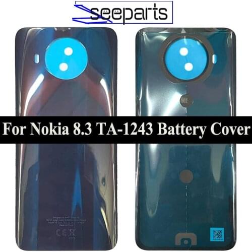 Original New For Nokia 8.3 Battery Cover TA-1243 Back Housing Case For Nokia 8.3 5G Rear Door Glass Panel TA-1251 Battery Cover