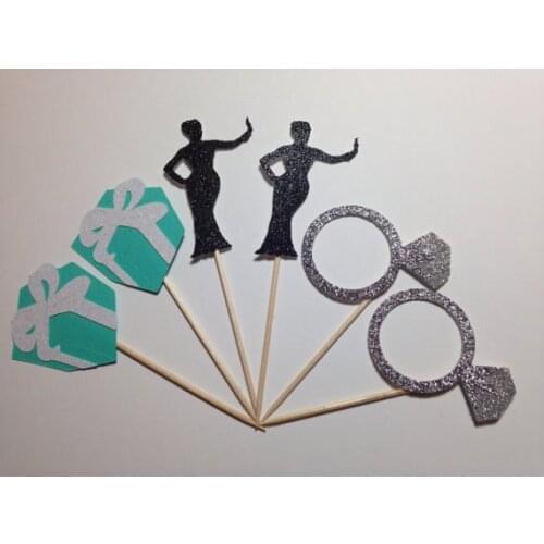 Pastel Easter Eggs cupcake toppers Wedding Food Picks Bridal shower Bachelorette cocktail tea party muffin decorations