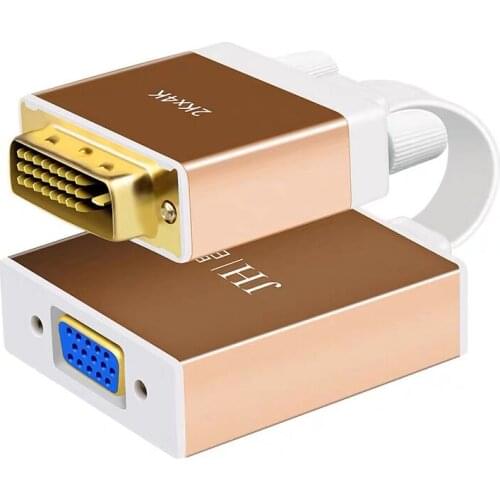 DVI Male 24+1 to VGA Female Adapter Full HD 4k @60Hz DVI-D to VGA Adapter 25Pin to 15Pin Cable Converter for PC Computer Monitor