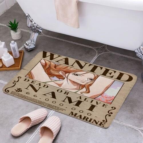 Nami Bounty Wanted Poster Anti-slip Modern Area Rugs Living Room Balcony Bathroom Printed Carpet Doormat Hallway Bath Mat