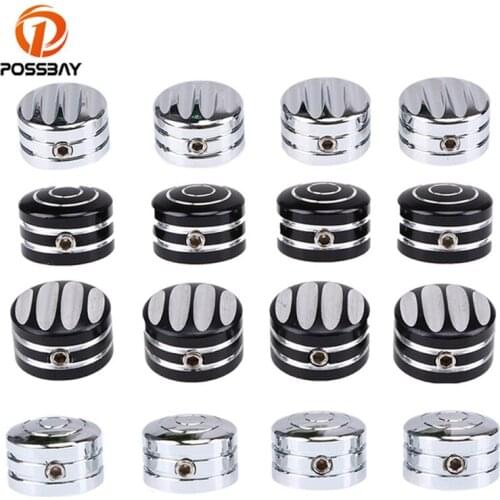 POSSBAY 4pes 15MM Aluminum Motorcycle Wheels Nut Bolts Cap Moto Motorbike Screw Cover Bolt Fit for 1986-later Harley-Davidson XL