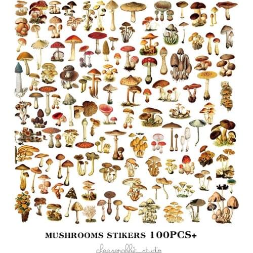 Retro mushroom paper Stickers Scrapbooking/ Card Making / Diary Works DIY / Handbook Stickers C148