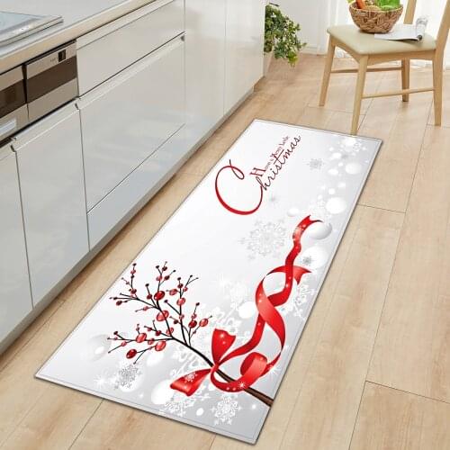 Christmas Kitchen Door Mat Bedroom Balcony Decorations Home Entrance Rug Living Room Carpet Floor Mat Hallway Bathroom Anti-slip