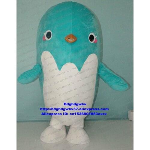 Blue White Dolphin Porpoise Sea Hog Delphinids Whale Cetacean Mascot Costume Character Campaign Propaganda Mega-event zx2260