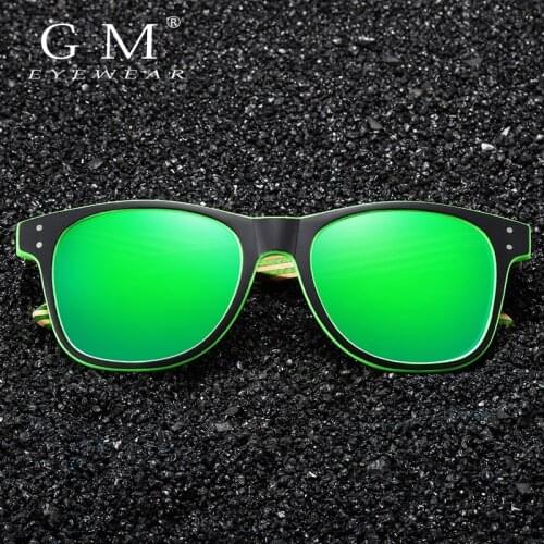 GM Wood Sunglasses for Mens and Women With Color Wood Temples Men Polaroid Pilot Wooden Sunglasses