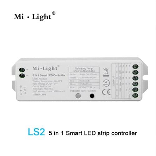 Milight LS2 2.4G Wireless 5 IN 1 Smart Led Controller For Single color CCT RGB RGBW RGBWW RGB+CCT Led Controller