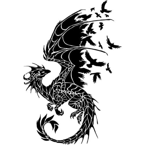New Personality Dragon Birds Car Stickers Car Decals PVC 17CM*12CM Vinyl Motorcycl Decoration
