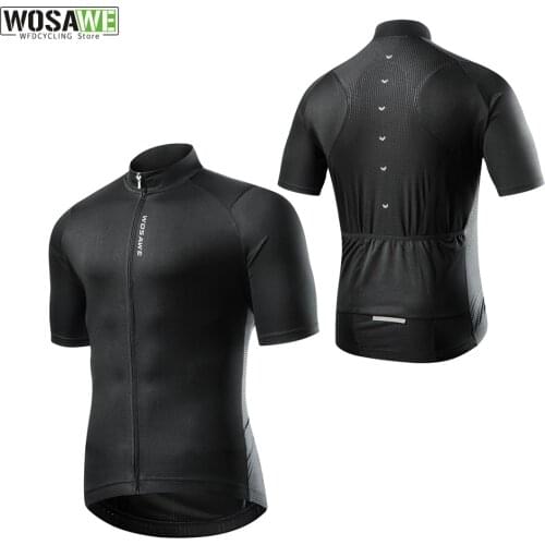 WOSAWE Men Cycling Jersey MTB Road Bike Jersey Short Sleeve Mens T-shirt Breathable Shirt Quick Drying Jersey Maillot Ciclismo