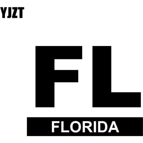 YJZT 13.6CM*10.6CM FL Florida Car Sticker Vinyl Decals Black Silver C10-01466