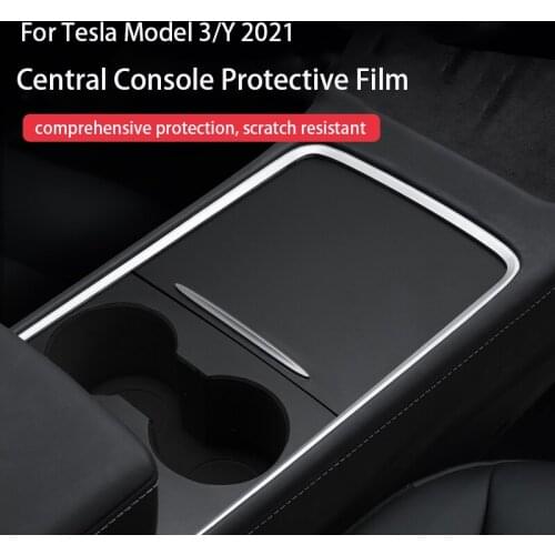 Car Central Console Protective Patch for Tesla Model 3 2021 ABS 3D Car Accessories Protective Film for Tesla Model Y Dropship