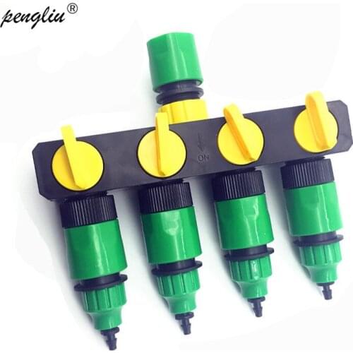 1 kit (6 Pcs) 4 Ways Shunt Water Pipe Hose Splitters Garden Drip Irrigation Hose 4/7mm or 8/11mm Hose Connector Fitting IT236