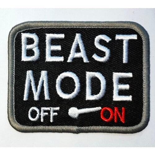 BEAST MODE ON ARMY USA MILITARY MORALE TACTICAL COMBAT BADGE SWAT IRON ON PATCH 3.5-2.8 (Size is about 6.9 *5.46 cm)