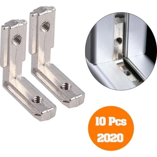 10Pcs 2020 T Slot Aluminum Profile Interior Corner Connector Joint Bracket with screw Brackets 90 Degree Interior Corner Connect